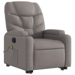 vidaXL Fotoliu electric masaj rabatabil cu ridicare, gri taupe, textil