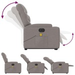 vidaXL Fotoliu electric masaj rabatabil cu ridicare, gri taupe, textil