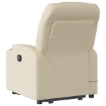 vidaXL Fotoliu electric de masaj rabatabil cu ridicare, crem, textil vidaXL Fotoliu electric de masaj rabatabil cu ridicare, crem, textil