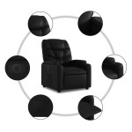 vidaXL Fotoliu rabatabil electric, negru, piele ecologică