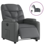 vidaXL Fotoliu rabatabil electric, gri, piele ecologică