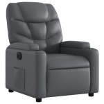 vidaXL Fotoliu rabatabil electric, gri, piele ecologică