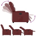 vidaXL Fotoliu rabatabil electric, roșu vin, piele ecologică