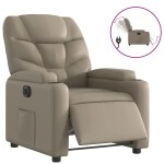 vidaXL Fotoliu rabatabil electric, cappuccino, piele ecologică