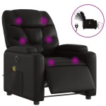 vidaXL Fotoliu electric de masaj rabatabil, negru, piele ecologică vidaXL Fotoliu electric de masaj rabatabil, negru, piele ecologică