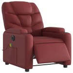 vidaXL Fotoliu de masaj electric rabatabil, roșu vin, piele ecologică
