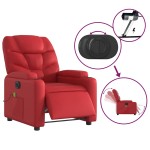 vidaXL Fotoliu electric de masaj rabatabil, roșu, piele ecologică vidaXL Fotoliu electric de masaj rabatabil, roșu, piele ecologică