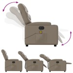 vidaXL Fotoliu electric masaj rabatabil, cappuccino, piele ecologică