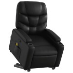 vidaXL Fotoliu de masaj rabatabil cu ridicare negru piele ecologică