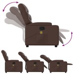 vidaXL Fotoliu de masaj rabatabil cu ridicare, maro, piele ecologică vidaXL Fotoliu de masaj rabatabil cu ridicare, maro, piele ecologică