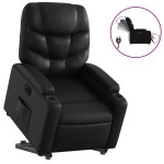 vidaXL Fotoliu rabatabil electric cu ridicare, negru, piele ecologică
