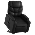 vidaXL Fotoliu rabatabil electric cu ridicare, negru, piele ecologică