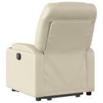 vidaXL Fotoliu rabatabil electric cu ridicare, crem, piele ecologică