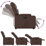 vidaXL Fotoliu rabatabil electric cu ridicare, maro, piele ecologică