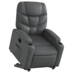 vidaXL Fotoliu rabatabil electric cu ridicare, gri, piele ecologică