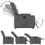 vidaXL Fotoliu rabatabil electric cu ridicare, gri, piele ecologică