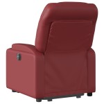 vidaXL Fotoliu rabatabil electric cu ridicare, roșu vin