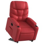 vidaXL Fotoliu rabatabil electric cu ridicare, roșu, piele ecologică
