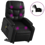 vidaXL Fotoliu electric masaj rabatabil cu ridicare, negru