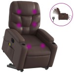 vidaXL Fotoliu electric masaj rabatabil cu ridicare, maro