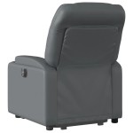 vidaXL Fotoliu masaj rabatabil electric cu ridicare, gri, piele eco
