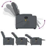vidaXL Fotoliu masaj rabatabil electric cu ridicare, gri, piele eco