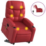 vidaXL Fotoliu electric masaj rabatabil cu ridicare, roșu