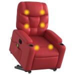 vidaXL Fotoliu electric masaj rabatabil cu ridicare, roșu