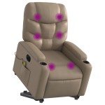 vidaXL Fotoliu electric masaj rabatabil cu ridicare, cappuccino