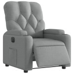 vidaXL Fotoliu rabatabil electric, gri deschis, textil