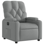 vidaXL Fotoliu rabatabil electric, gri deschis, textil