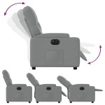 vidaXL Fotoliu rabatabil electric, gri deschis, textil