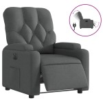 vidaXL Fotoliu rabatabil electric, gri închis, material textil
