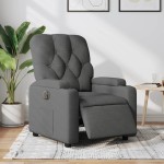 vidaXL Fotoliu rabatabil electric, gri închis, material textil
