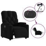 vidaXL Fotoliu rabatabil electric, negru, material textil