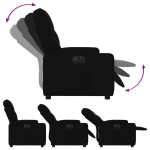 vidaXL Fotoliu rabatabil electric, negru, material textil