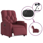 vidaXL Fotoliu rabatabil electric, roșu vin, material textil