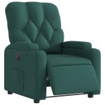 vidaXL Fotoliu rabatabil electric, verde închis, material textil vidaXL Fotoliu rabatabil electric, verde închis, material textil