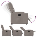 vidaXL Fotoliu rabatabil electric, gri taupe, material textil