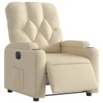 vidaXL Fotoliu rabatabil electric, crem, material textil