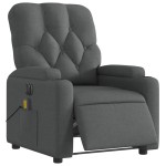 vidaXL Fotoliu electric de masaj rabatabil, gri închis, textil