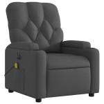 vidaXL Fotoliu electric de masaj rabatabil, gri închis, textil