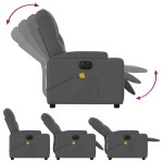 vidaXL Fotoliu electric de masaj rabatabil, gri închis, textil