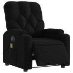 vidaXL Fotoliu electric de masaj rabatabil, negru, textil vidaXL Fotoliu electric de masaj rabatabil, negru, textil