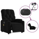 vidaXL Fotoliu electric de masaj rabatabil, negru, textil vidaXL Fotoliu electric de masaj rabatabil, negru, textil