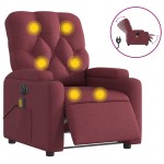 vidaXL Fotoliu electric de masaj rabatabil, roșu vin, textil vidaXL Fotoliu electric de masaj rabatabil, roșu vin, textil