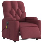 vidaXL Fotoliu electric de masaj rabatabil, roșu vin, textil vidaXL Fotoliu electric de masaj rabatabil, roșu vin, textil