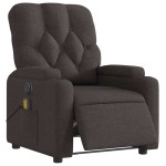 vidaXL Fotoliu electric de masaj rabatabil, maro închis, textil