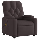 vidaXL Fotoliu electric de masaj rabatabil, maro închis, textil