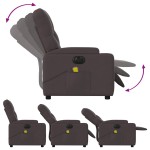 vidaXL Fotoliu electric de masaj rabatabil, maro închis, textil